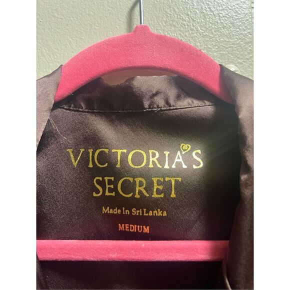 Victoria’s Secret Brown Pajama Set Woman’s Size Medium 100% Polyester -Flawed-Sn - Picture 6 of 16